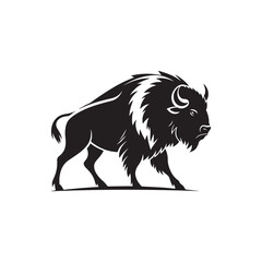 bison vector silhouette clip art logo illustration © MdBadal