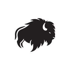 bison vector silhouette clip art logo illustration
