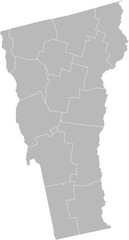 Vermont vector map with county boundaries (Albers equal area conic projection, PPT-compatible & fully editable)