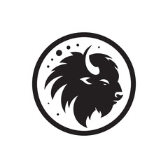 bison vector silhouette clip art logo illustration