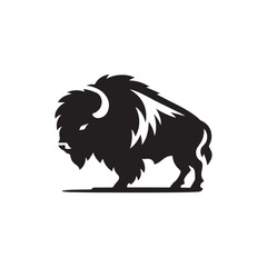 bison vector silhouette clip art logo illustration