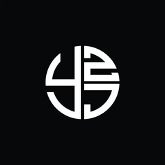 YZJ logo YZJ icon YZJ monogram YZJ letter minimalist Circle flat Unique modern abstract logo design.