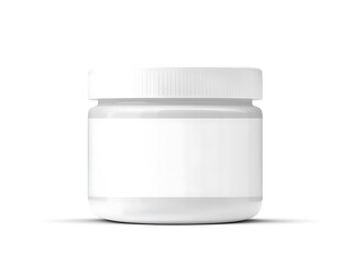 Blank White Plastic Jar with Label