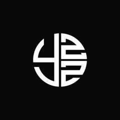 YZZ logo YZZ icon YZZ monogram YZZ letter minimalist Circle flat Unique modern abstract logo design.