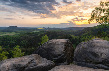 sunset over the mountains