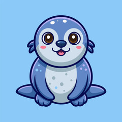 Fototapeta premium Adorable Cartoon Seal. Cute Sea Animal Illustration