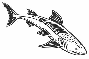 Obraz premium dogfish sihouette black vector