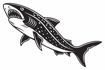 dogfish sihouette black vector