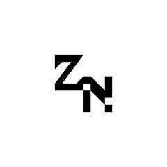 ZN Alphabet cool minimalist logo Initial square concept sporty style monogram