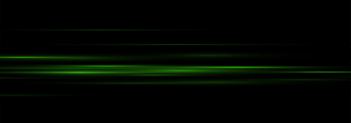 Laser Beams and green Horizontal Light Glare Set. Bright Flash Effects with Speed Lines, Light Bursts, and Glowing Streaks on Transparent Background for Digital or Futuristic Illustration