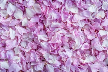 Close-up view of delicate pink and white rose petals.