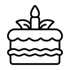 Simple Cake outline icon. The icon can be used for websites, print templates, presentation templates, illustrations, etc