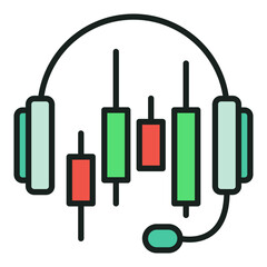 AI Trading Bot Support or Chatbot vector colored icon or design element