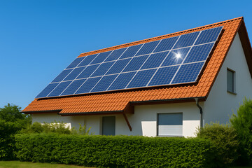 Residential Home with Solar Panels on the Roof