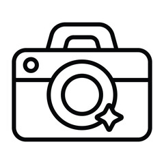 Simple Camera outline icon. The icon can be used for websites, print templates, presentation templates, illustrations, etc