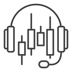 AI Trading Headset vector thin line icon or symbol