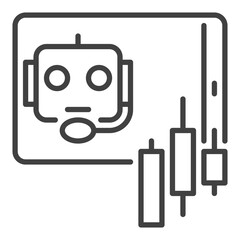 Algorithmic Trading Speech Bubble vector AI Bot linear icon or symbol