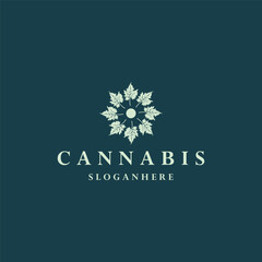 Cannabis logo vector icon illustration
