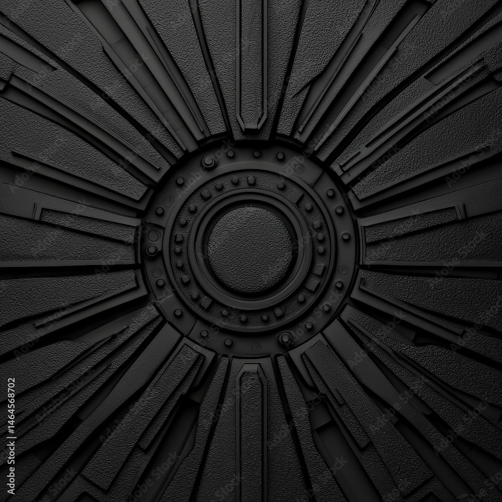Poster elegant black background featuring a circular design creating a minimalist and modern artistic displ