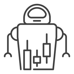 Automated Robot Trader vector Stock and Crypto Trading Bot linear icon or symbol