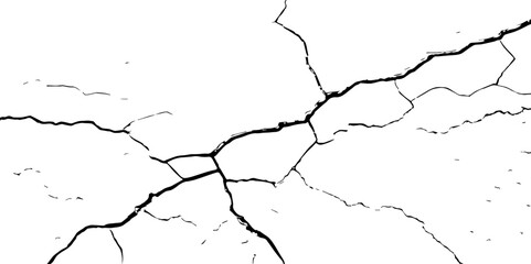  Abstract Overlay. Wall Background.Cracks in the concrete wall isolated on white background.  For designers to apply texture cracks to objects.

