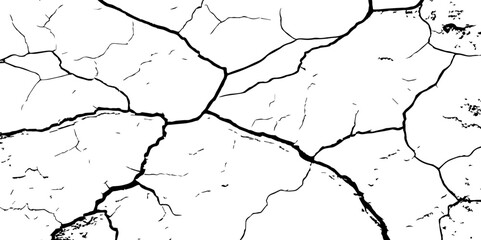 . Cracks isolated on white background.Cracks on the concrete wall. For designers to apply texture cracks to objects.Texture for overlay. Wall Background.

