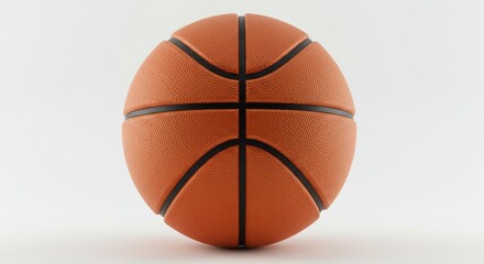 Fototapeta premium Detailed studio shot of a professional orange basketball isolated on white background