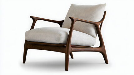 Fototapeta premium A Mid Century Modern Wooden Armchair with Soft Cushion 329f92ee 7c61 4c6f 8416 3f118ee3f151 3