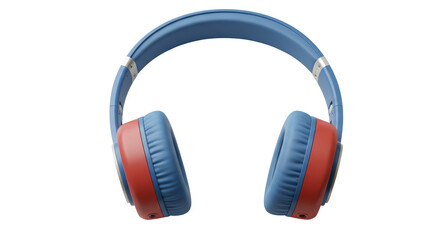 Isolated Blue and Red Headphones