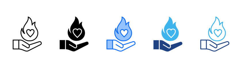 Passion Icon Set With Multiple Style Collection 