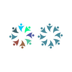 PEOPLE CONNECTED UNION TEAM TEAMWORK SIGN SYMBOL LOGO
