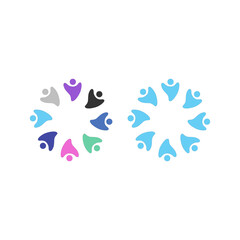 PEOPLE CONNECTED UNION TEAM TEAMWORK SIGN SYMBOL LOGO
