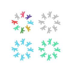 PEOPLE CONNECTED UNION TEAM TEAMWORK SIGN SYMBOL LOGO
