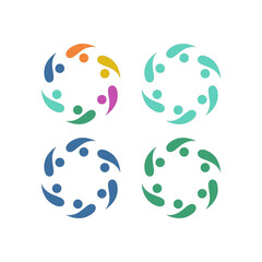 PEOPLE CONNECTED UNION TEAM TEAMWORK SIGN SYMBOL LOGO
