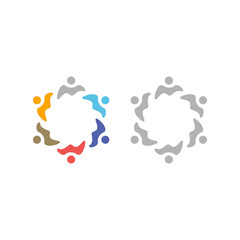 PEOPLE CONNECTED UNION TEAM TEAMWORK SIGN SYMBOL LOGO
