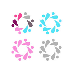 PEOPLE CONNECTED UNION TEAM TEAMWORK SIGN SYMBOL LOGO
