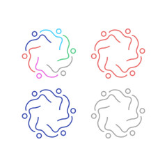 PEOPLE CONNECTED UNION TEAM TEAMWORK SIGN SYMBOL LOGO
