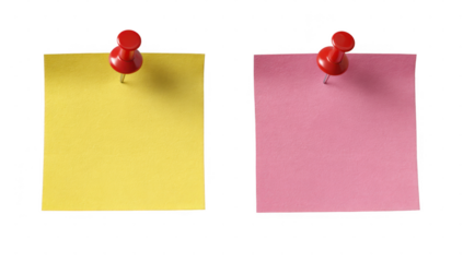 Post it note white background png transparent memory concept using for decoration.