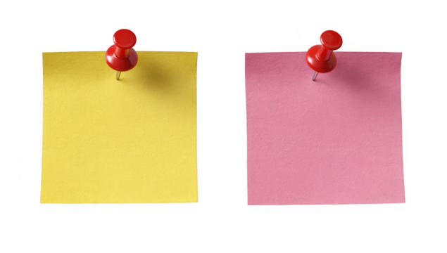 Post it note white background png transparent memory concept using for decoration.