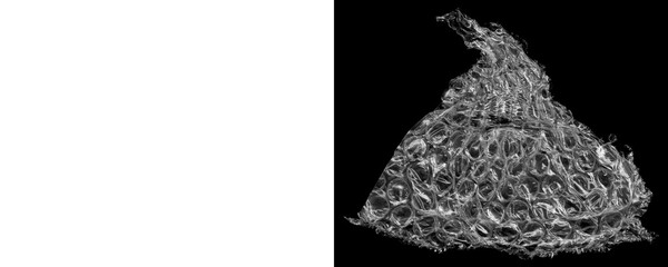 Torn Bubble Wrap Texture for Packaging Design Projects on a Transparent or White Background