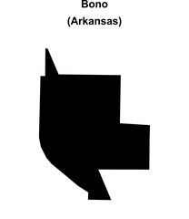 Bono (Arkansas) blank outline map