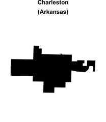 Charleston (Arkansas) blank outline map