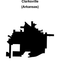 Clarksville (Arkansas) blank outline map