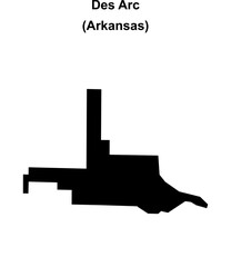 Des Arc (Arkansas) blank outline map