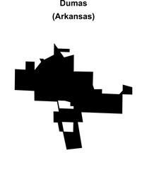 Dumas (Arkansas) blank outline map