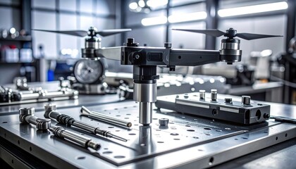 Fototapeta premium Drone on Workbench with Tool