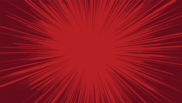 red speedy lines manga background with abstract color burst anime frame decoration