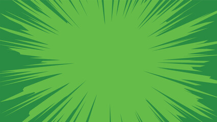 green exploding comic background with blank color burst anime cartoon frame