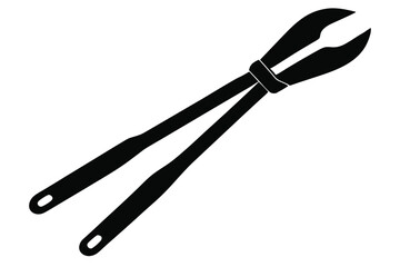 An Isolated Black Tongs Shows the Equipment for Grabbing, Holding, and Lifting Objects