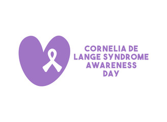 Cornelia De Lange Syndrome Awareness Day. May. White background. Flat design vector. Banner, card, background.